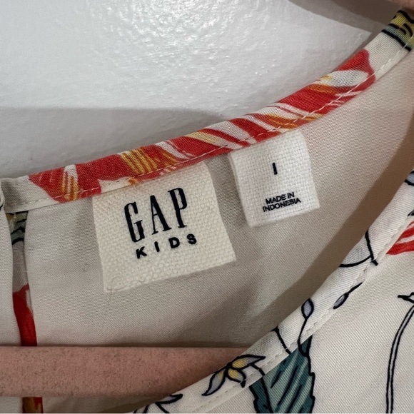 GAP Girls Sz L Off White Floral Flutter Sleeve Summer Dress - Picture 8 of 12